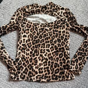 Leopard print long sleeve top
